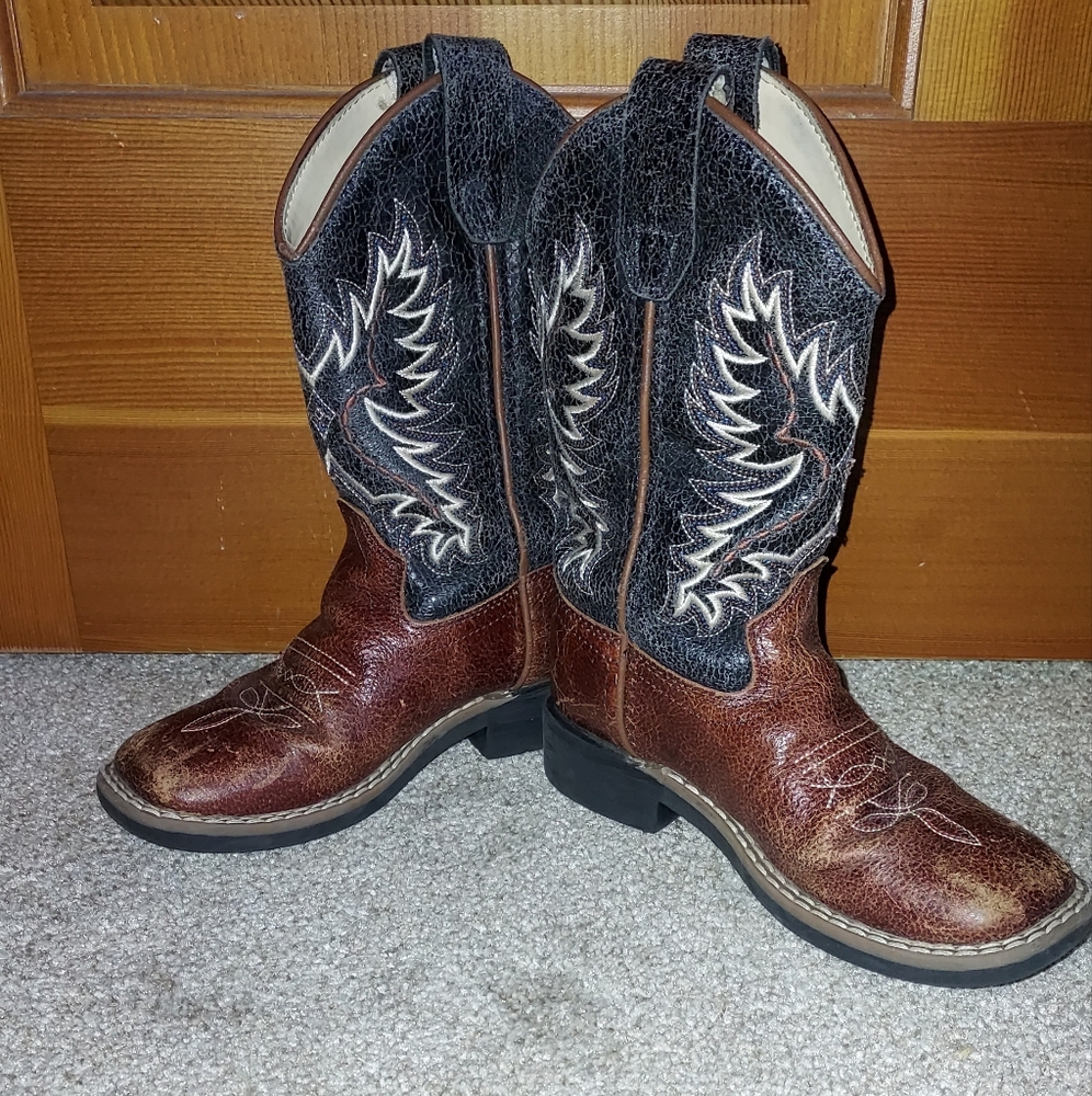 Kids Brown and Black Western Boots